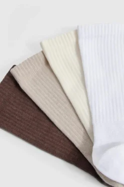 Tights & Socks|Tights & Socks*boohoo Tonal Crew Socks 4 Pack multi