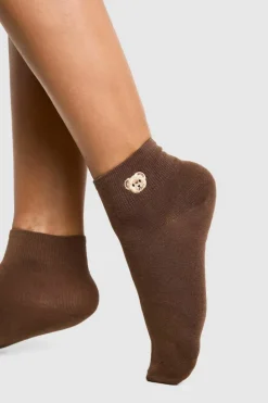 Tights & Socks|Tights & Socks*boohoo Tonal Embroidered Bear Sock 5 Pack multi