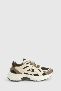 Trainers*boohoo Tonal Sporty Panelled Trainers chocolate