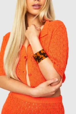 Bracelets*boohoo Tortoise Shell Chunky Bangle brown