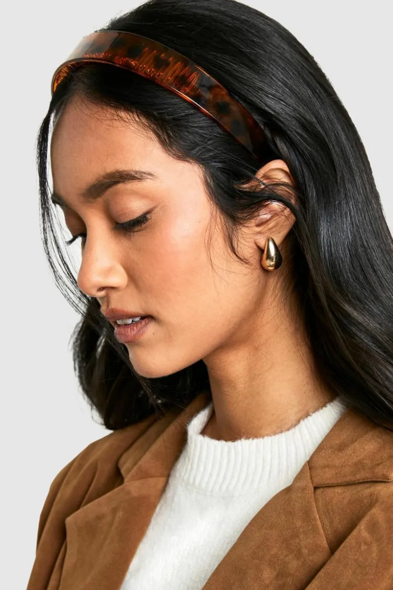 Hair Accessories*boohoo Tortoiseshell Thick Hair Headband orange