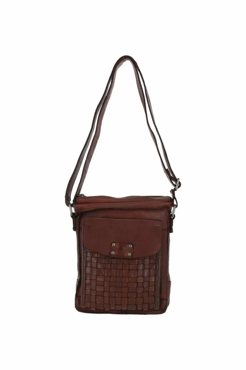 Cross-Body Bags|Handbags*Ashwood Leather Tramonto' Vintage Woven Leather Crossbody Bag Light Brown