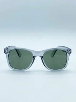 Sunglasses*SVNX Translucent Wayfarer with Khaki Lenses Grey