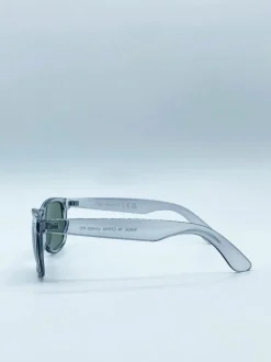 Sunglasses*SVNX Translucent Wayfarer with Khaki Lenses Grey