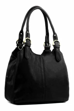 Shoulder Bags|Handbags*Kitise Tri-Compartments Tote Handbag Shoulder Bag with Detachable Strap Black