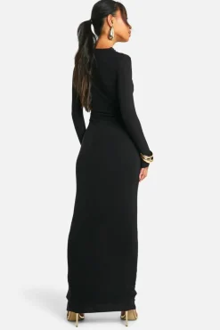 Bodycon Dresses|Maxi Dresses*boohoo Trim Detail Cut Out Maxi Dress black