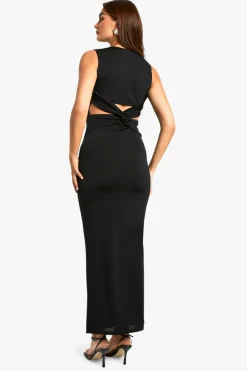 Maxi Dresses*boohoo Twist Back Detail Maxi Dress black