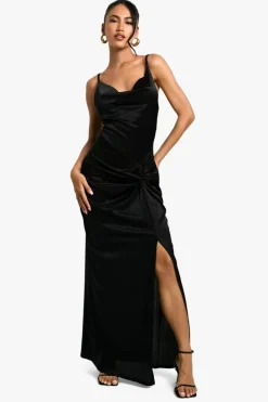 Cami Dresses*boohoo Twist Detail Maxi Dress black