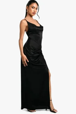 Cami Dresses*boohoo Twist Detail Maxi Dress black