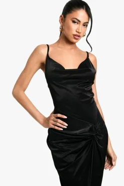 Cami Dresses*boohoo Twist Detail Maxi Dress black