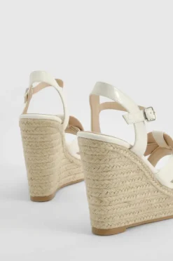 Wedges|Heels*boohoo Twist Front Espadrille Wedges white