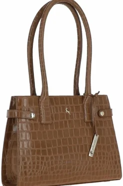 Tote Bags*Ashwood Leather Two Section Croc Print Real Leather Tote Bag Tan