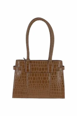 Tote Bags*Ashwood Leather Two Section Croc Print Real Leather Tote Bag Tan