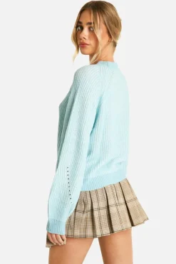 Jumpers*boohoo Two Tone Stripe Plated Jumper blue