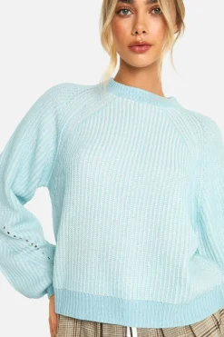 Jumpers*boohoo Two Tone Stripe Plated Jumper blue