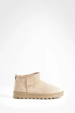 Cosy Boots|Ankle Boots*boohoo Ultra Mini Faux Fur Lined Boots mocha