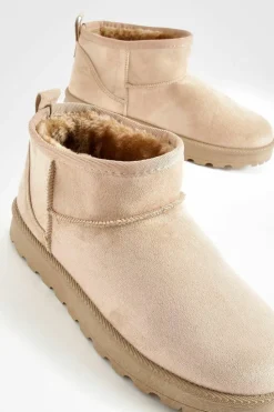 Cosy Boots|Ankle Boots*boohoo Ultra Mini Faux Fur Lined Boots mocha