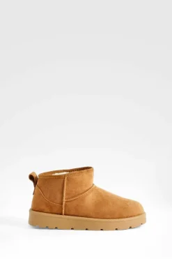 Cosy Boots|All Boots*boohoo Ultra Mini Faux Fur Lined Boots chestnut