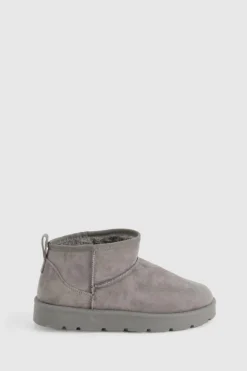 Cosy Boots*boohoo Ultra Mini Faux Fur Lined Boots grey