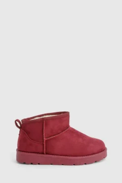 Cosy Boots|All Boots*boohoo Ultra Mini Faux Fur Lined Boots cherry
