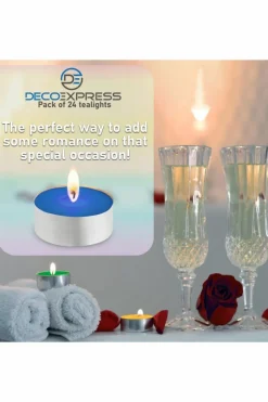Candles & Diffusers|Candles*Deco Express Unscented Rainbow Colour Tealight Candle 4 Hours Pack of 24 Multi