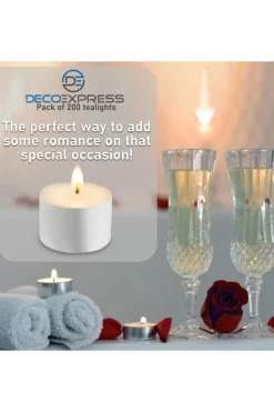 Candles & Diffusers|Candles*Deco Express Unscented Colour Tealight Candle 8 Hours Pack of 200 White