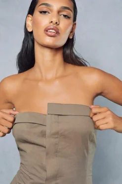 Wrap Dresses*MissPap Utility Pocket Detail Wrap Mini Dress khaki