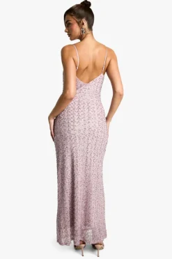Maxi Dresses*boohoo V Neck Hand Embellished Maxi Dress pink