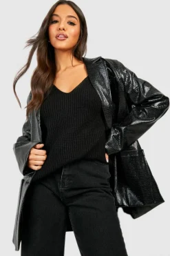 Jumpers|Jumpers & Cardigans*boohoo V Neck Jumper black
