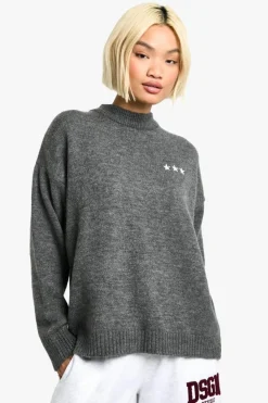 Jumpers|Jumpers & Cardigans*boohoo Varsity Crew Neck Jumper mid grey