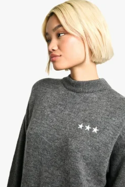 Jumpers|Jumpers & Cardigans*boohoo Varsity Crew Neck Jumper mid grey