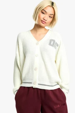 Cardigans*boohoo Varsity Knitted Cardigan cream