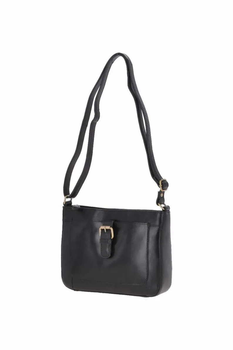 Shoulder Bags*Ashwood Leather Vegetable Tanned Small Real Leather Shoulder Bag Black