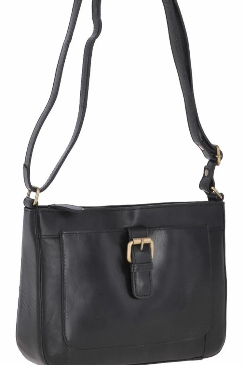 Shoulder Bags*Ashwood Leather Vegetable Tanned Small Real Leather Shoulder Bag Black