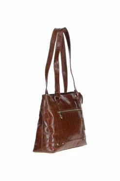 Shoulder Bags|Handbags*Ashwood Leather Velutto Eleganza' Zip Mid Section Real Leather Shoulder Bag Light Brown