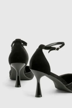 Heels*boohoo Velvet Two Part Court Shoes black