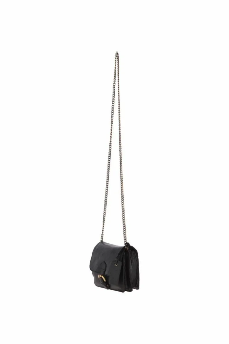 Cross-Body Bags*Ashwood Leather Vintage Mini Leather Cross Body Shoulder Bag With Chain Strap Black