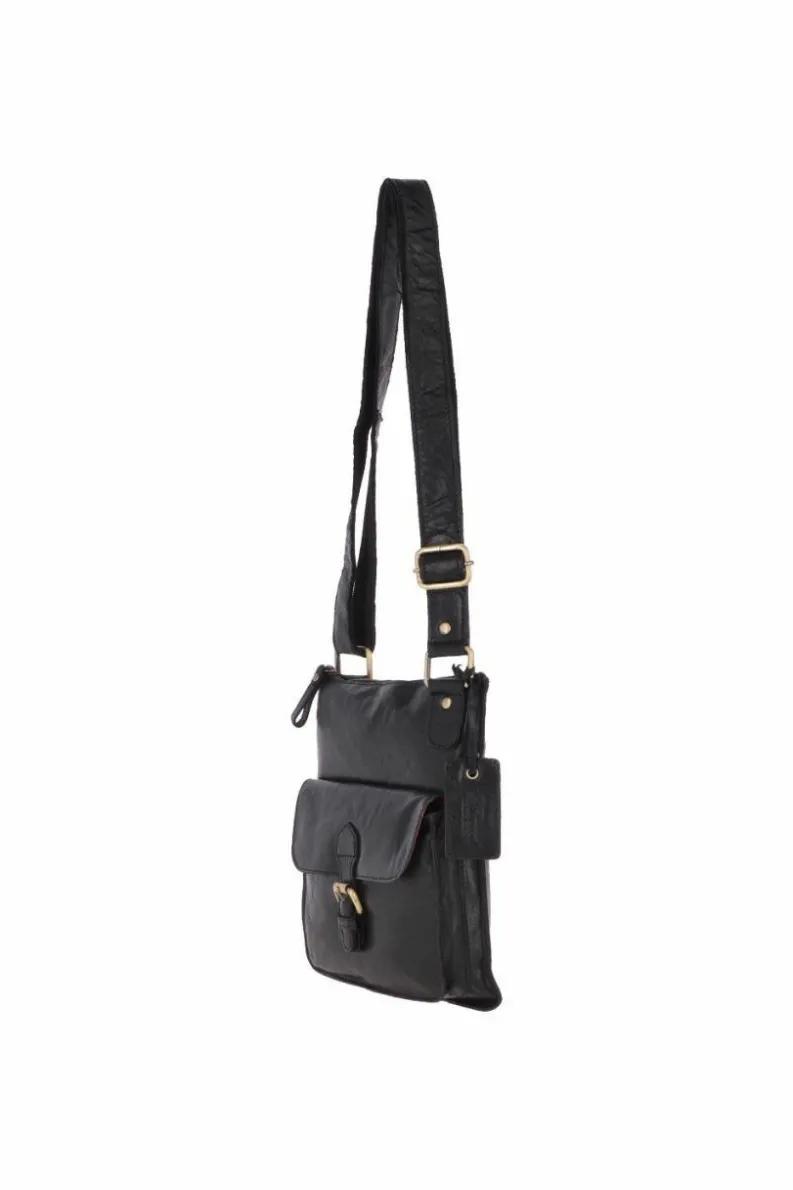 Shoulder Bags*Ashwood Leather Vintage Small Leather Shoulder Bag Black