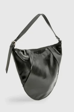 Shoulder Bags|Handbags*boohoo Vinyl Oversized Round Shoulder Bag black