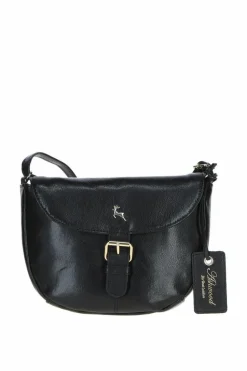 Handbags|Cross-Body Bags*Ashwood Leather Violet' Real Leather Flap-Over Crossbody Bag Black