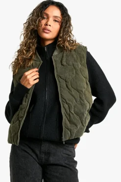 Up To 80% Off Winter Warmers|Gilets*boohoo Washed Look Gilet khaki