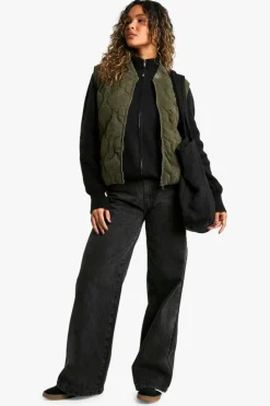Up To 80% Off Winter Warmers|Gilets*boohoo Washed Look Gilet khaki