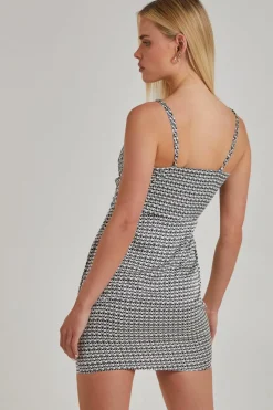 Cami Dresses*Pink Vanilla Wave Print Cut Out Cami Dress Black