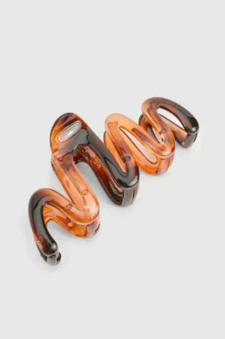 Hair Accessories*boohoo Wavy Clear Hair Clip brown