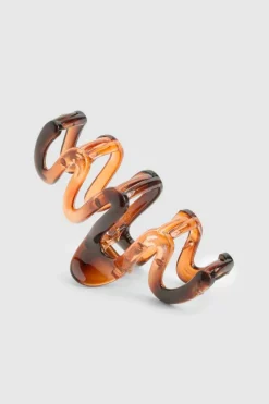 Hair Accessories*boohoo Wavy Clear Hair Clip brown