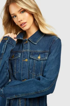Shirt Dresses*boohoo Western Belted Denim Mini Shirt Dress mid blue