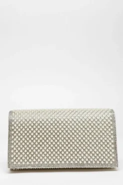 Handbags|Clutch Bags*Quiz Bridal Pearl Embellished Clutch Bag White