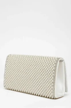 Handbags|Clutch Bags*Quiz Bridal Pearl Embellished Clutch Bag White