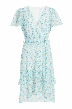 Wrap Dresses|Skater Dresses*Quiz Ditsy Print Chiffon Wrap Midi Dress White
