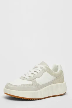Trainers*Quiz Glitter Chunky Trainer White